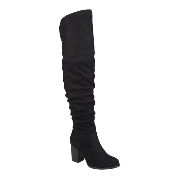 Journee Collection Women's Kaison Over The Knee Boots Black Size 8 1/2 M - Picture 1 of 4
